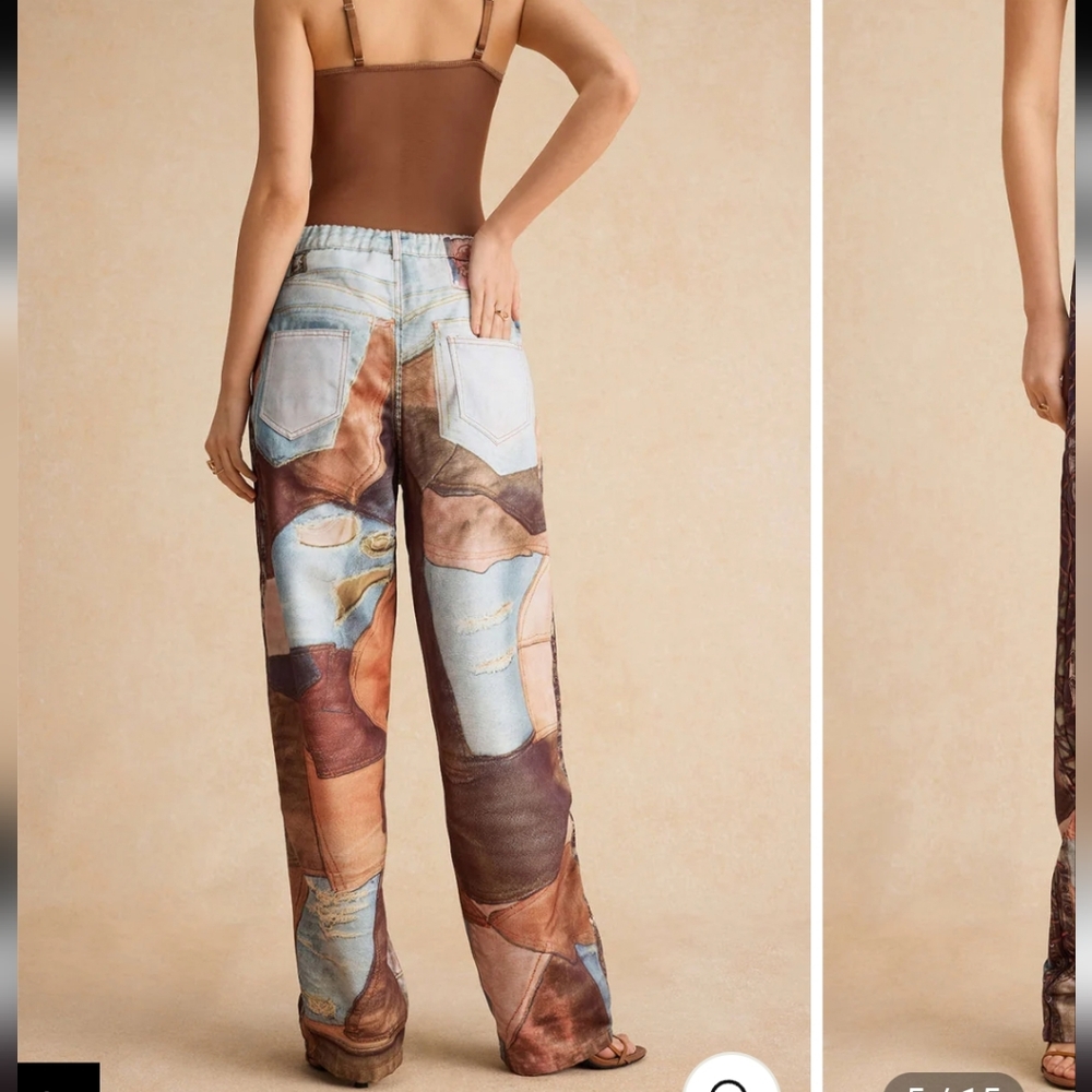 Color Block Button Wide Leg Trousers Size XL (NWT… - image 2